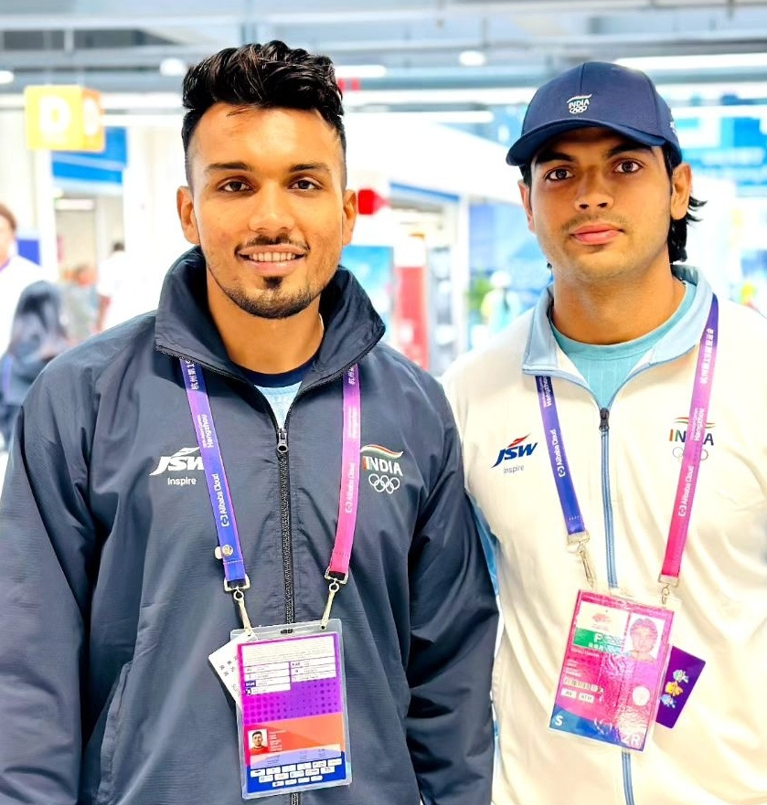 Arjun Deshwal with Neeraj Chopra